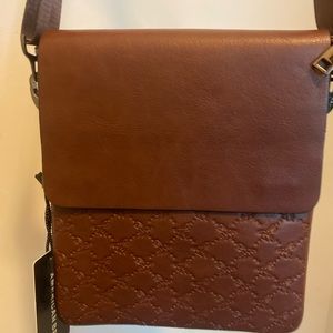 Minimalist Brown Vegan Leather Crossbody | Brand New